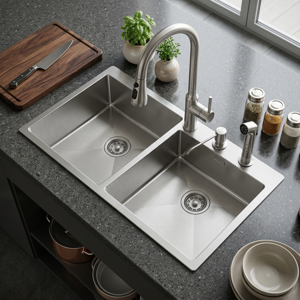 Stainless Steel Kitchen Sink (N02-811WA) thumbnail 6